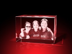 3D-Porträt vom Foto - 3 Personen - Quader (120 x 80 x 80) – GLASFOTO.COM